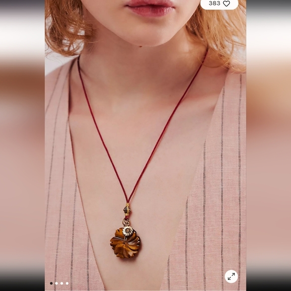 NWT - Free People, Odele Pendant Necklace, Hibiscus, NEW! - Picture 1 of 11